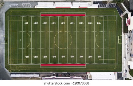 Football Or Soccer Field From Above. 