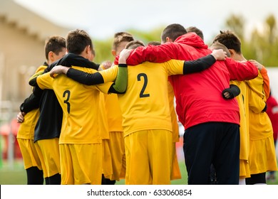 Football; soccer; handball; volleyball; match for children. shout team, football soccer game. Team work and unity. Coaching speech - Powered by Shutterstock