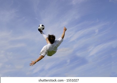 Football - Soccer Player Performing Bicycle Kick