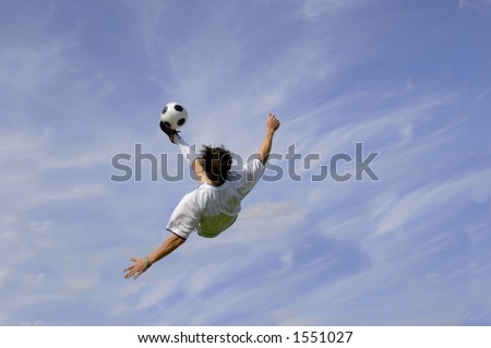Football - Soccer Player performing Bicycle Kick
