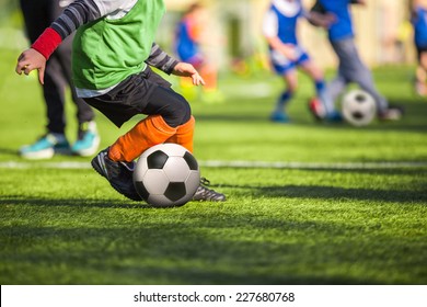 Football soccer training match for children