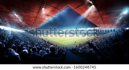 Football stadium full of fans. 3d illustration.
