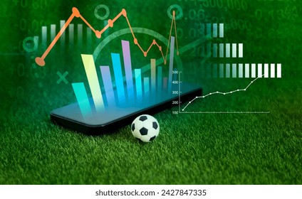 football tactic analysis with graph , soccer sport information report for manager - Powered by Shutterstock