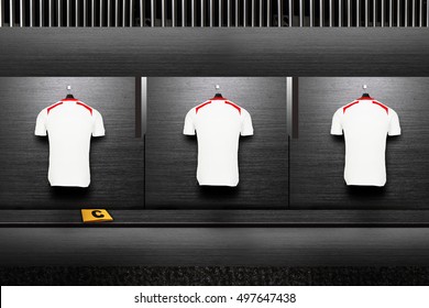  Football Team Shirt On Changing Room.