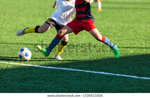 Football Training Soccer Kids Boy Runs Stock Photo Edit Now