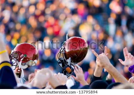 A football Victory with Red Helmet