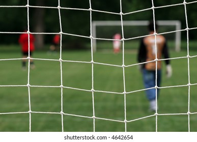 Footballfield throw soccernet