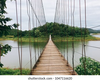 Footbridge cross the river