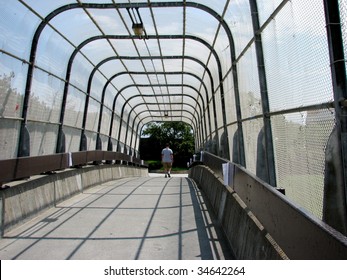 Footbridge At Rensselaer Polytechnic Institute In Troy, New York