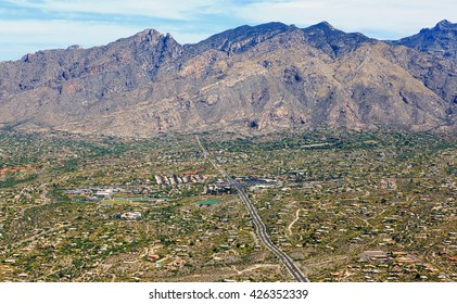 Foothills Of Tucson, Arizona Nestled Below The Santa Catalina Mountains