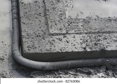 Footing And French Drain Closeup