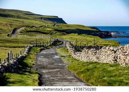 Footpath leading from Doolin to the Cliffs of Moher, County Clare, Ireland