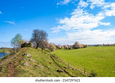 Footpath on a esker ridge in a beautiful spring landscape - Shutterstock ID 2147297621