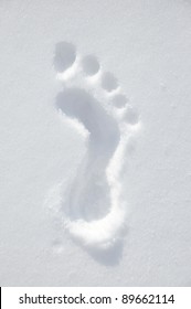 Footprint Drawn On The Snow