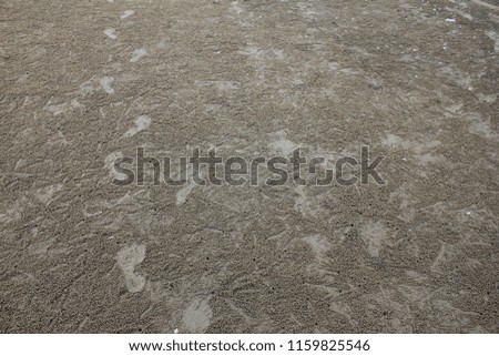 Footprint on the beach sand.
