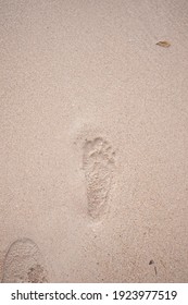 Footprint On Beach Sand For Wallpaper