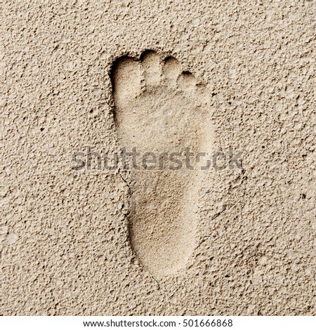 Footprint in sand, hi contrast style, stoneage