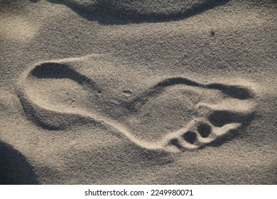 Footprints from bare foot in the sand  - Powered by Shutterstock