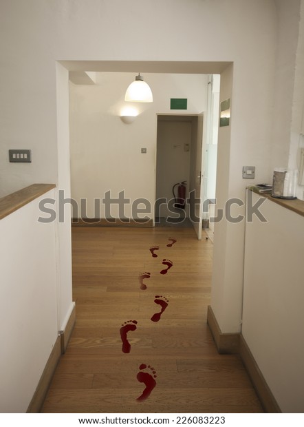 Footprints Leading Towards Open Door Stock Photo Edit Now 226083223