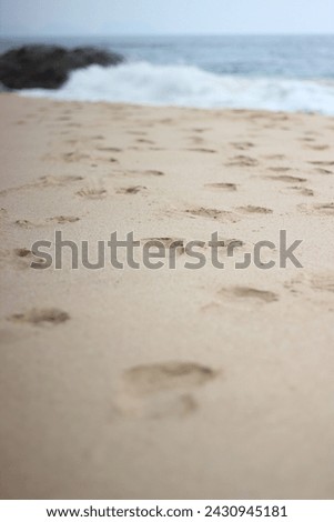 Footprints left on lange beach