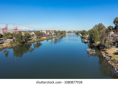 Footscray, VIC/Australia-April 30th 2018: Maribyrnong River Near Coode Island.