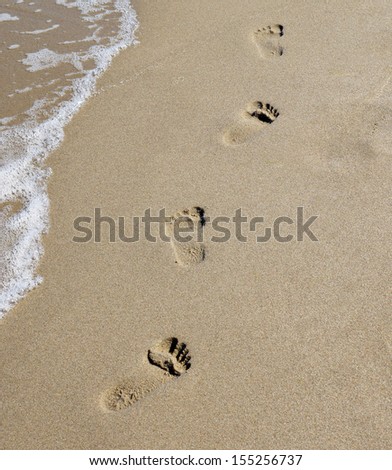 Footsteps at the Beach