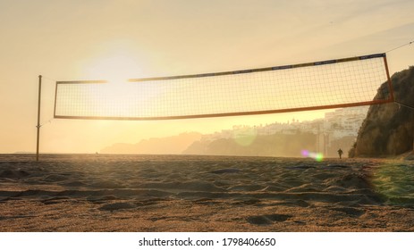 Footvolley Net In The Beach Of Albufeira,Portugal