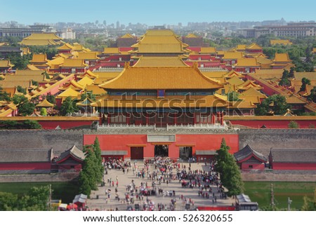 Forbidden city in Beijing from above