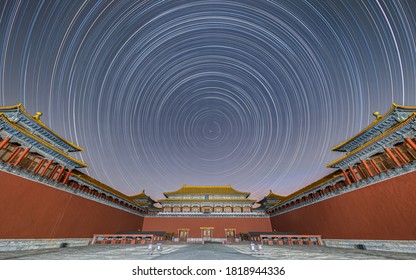 Forbidden City Night Startrails In Beijing