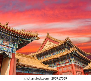 Forbidden City Sunset In Beijing China