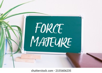 Force Majeure Text On Blackboard