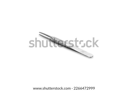 forceps tissue medical equipment isolated on white background with clipping path.