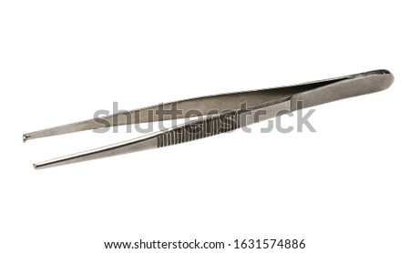 forceps tissue medical equipment surgical instrument on white background. isolated background. Clipping path.