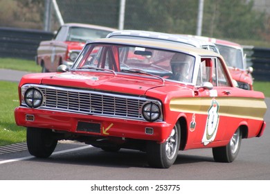 Ford Historic Touring Car At Castle Combe Racing Circuit