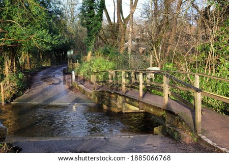 The ford over the Tillingbourne stream in Shere, Surrey, UK
