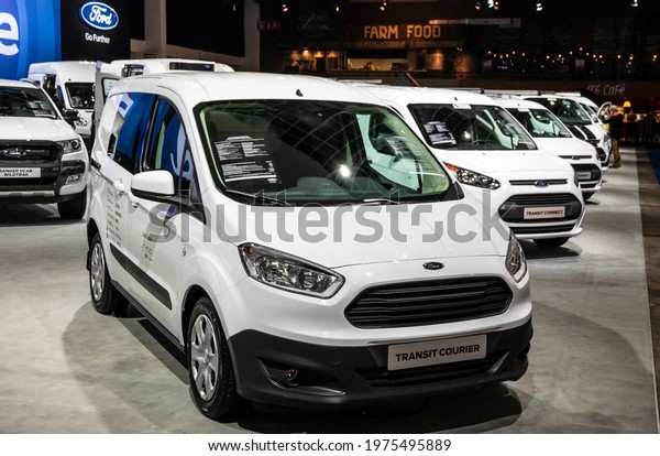 Ford
Transit Courier commercial vehicle showcased at the Brussels Expo
Autosalon motor show. Belgium - January 19,
2017
