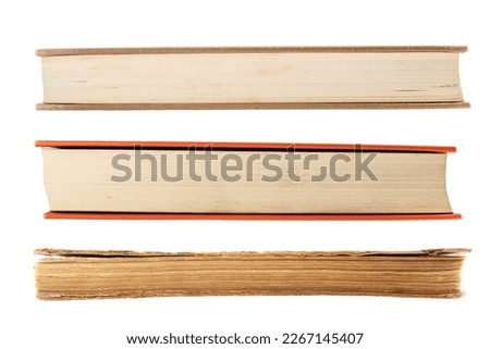 fore edges of old books, isolated on a white