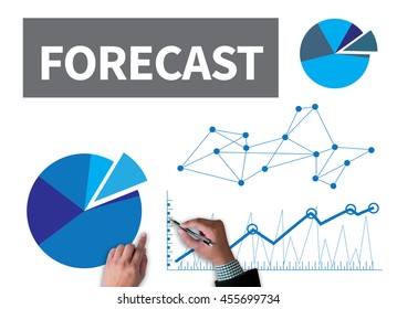 FORECAST ( Estimate Future Planning Predict Strategy) businessman work on white broad, top view
