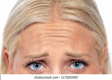 forehead frowned blond hair - Shutterstock ID 1172092987