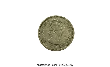 Foreign Currency Coins On A White Background.