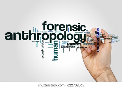 Forensic Anthropology Word Cloud Concept On Grey Background