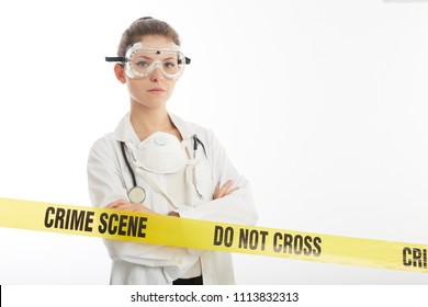 Forensic Doctor On Crime Scene