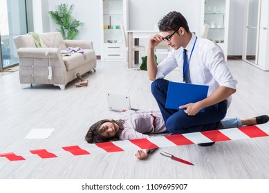 Forensic Investigator Crime Scene Investigating Woman Stock Photo ...