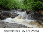 Forest Cascade River in Spring Wilderness