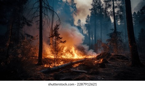 Forest fire in the mountains - Shutterstock ID 2287912621