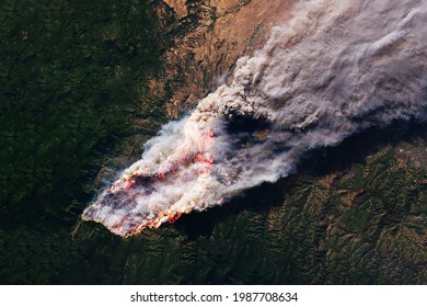 Forest fire from space. Elements of this image were furnished by NASA. High quality photo - Powered by Shutterstock