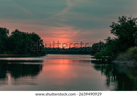 Forest Fire Sunset at Codorus State Park, Pennsylvania