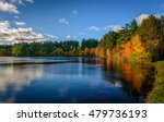 Forest lake in Autumn Colorful Foliage