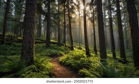 Forest Mountain, green trees and woods - Powered by Shutterstock