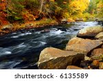 Forest river in the fall. Algonquin provincial park, Canada.
